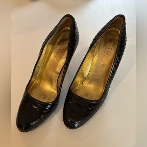 COACH Stela Sz 7.5 Black Textured Women's Heels